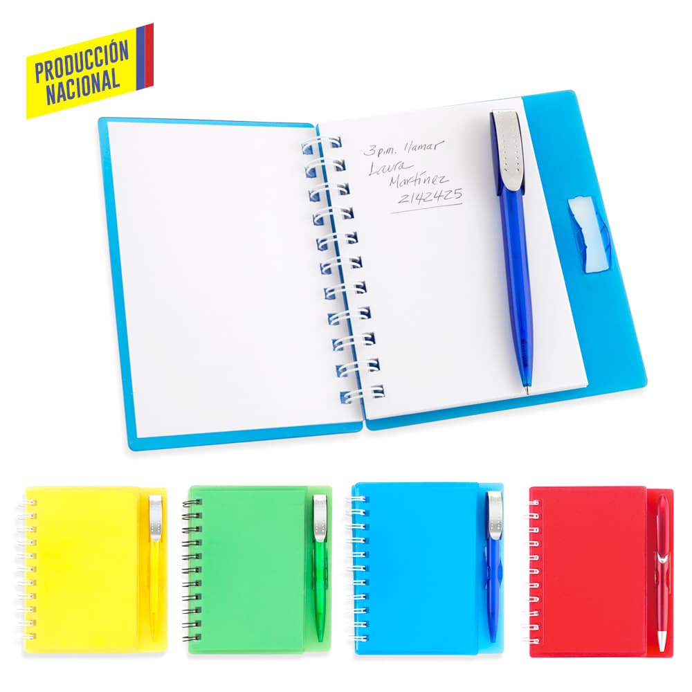 LIBRETA CON BOLIGRAFO HARD TOP 100 HOJAS - PRODUCCION NACIONAL